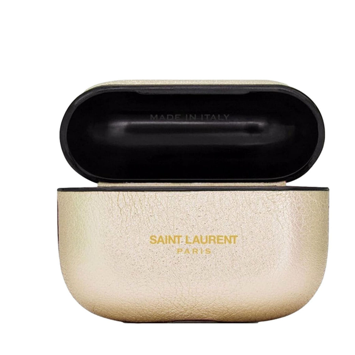 Saint Laurent Metallic Gold Leather Airpods Pro Case (New) - Image 5 of 5