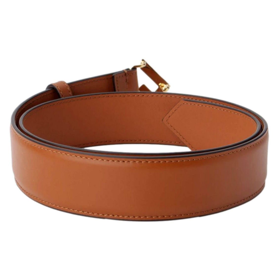 Fendi First Gold Logo Cuoio Brown Calf Leather Belt Size 90 (New) - Image 4 of 5