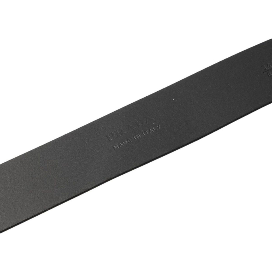 Prada Mens Navy Saffiano Leather Belt Silver Belt Buckle Size 100/40 (New) - Image 4 of 5