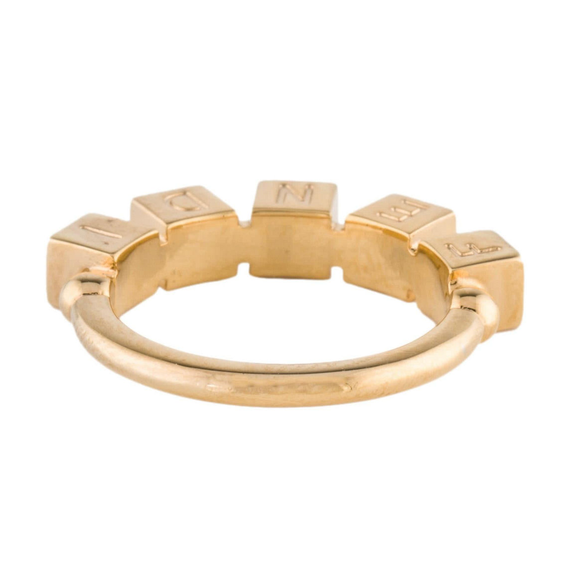 Fendi Fendigraphy Letters Gold Metal Ring Size Small (New) - Image 3 of 4