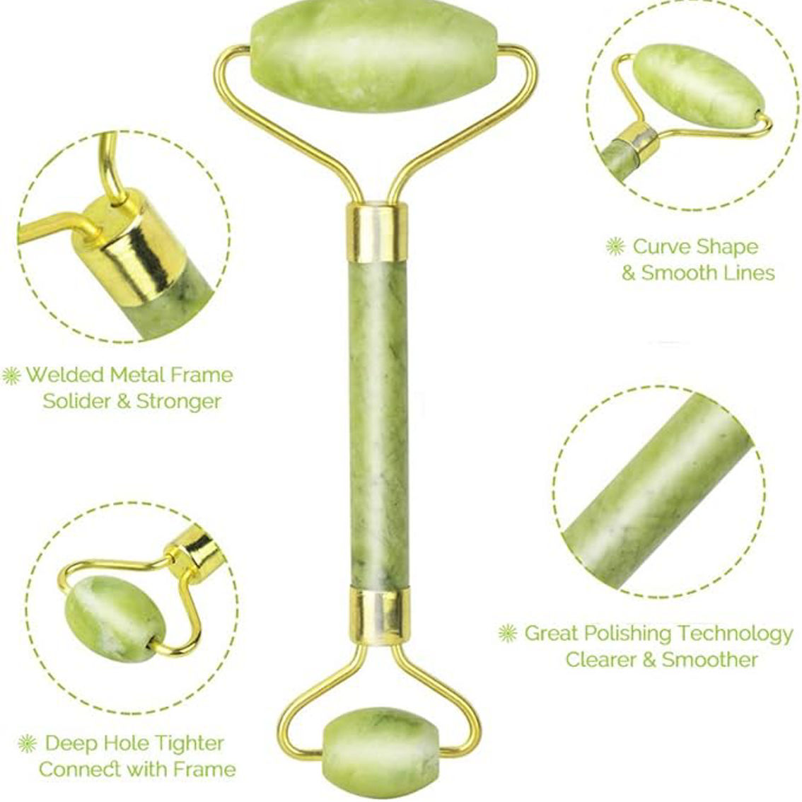 Lovery Unisex 2 Pack Jade Facial Roller - Image 2 of 5