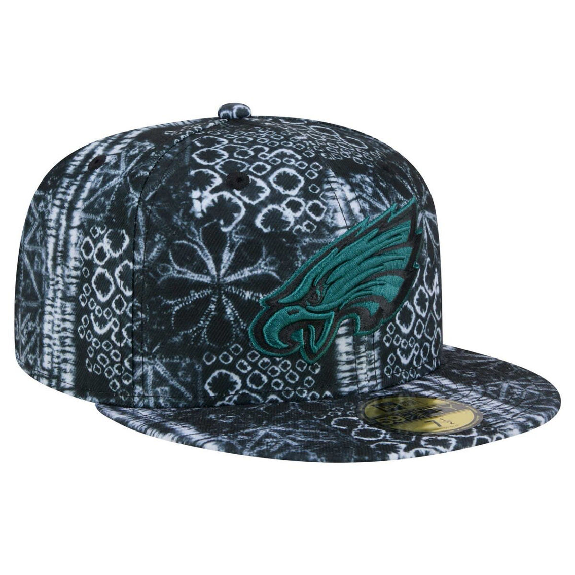 New Era Men's Black Philadelphia Eagles Shibori 59FIFTY Fitted Hat - Image 4 of 4