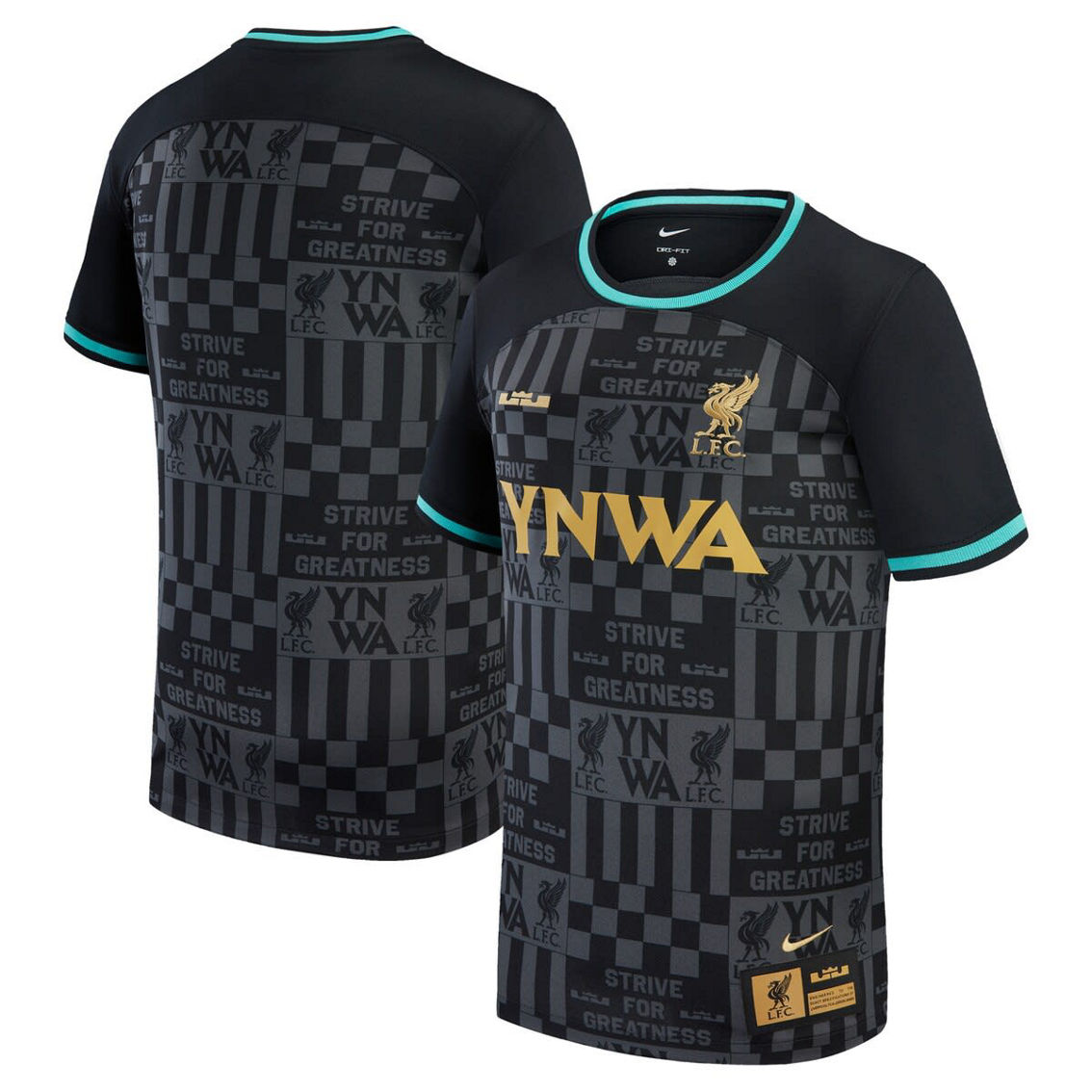 Nike Youth Black Liverpool x LeBron James Collection 2023/24 Stadium Replica Jersey - Image 2 of 4