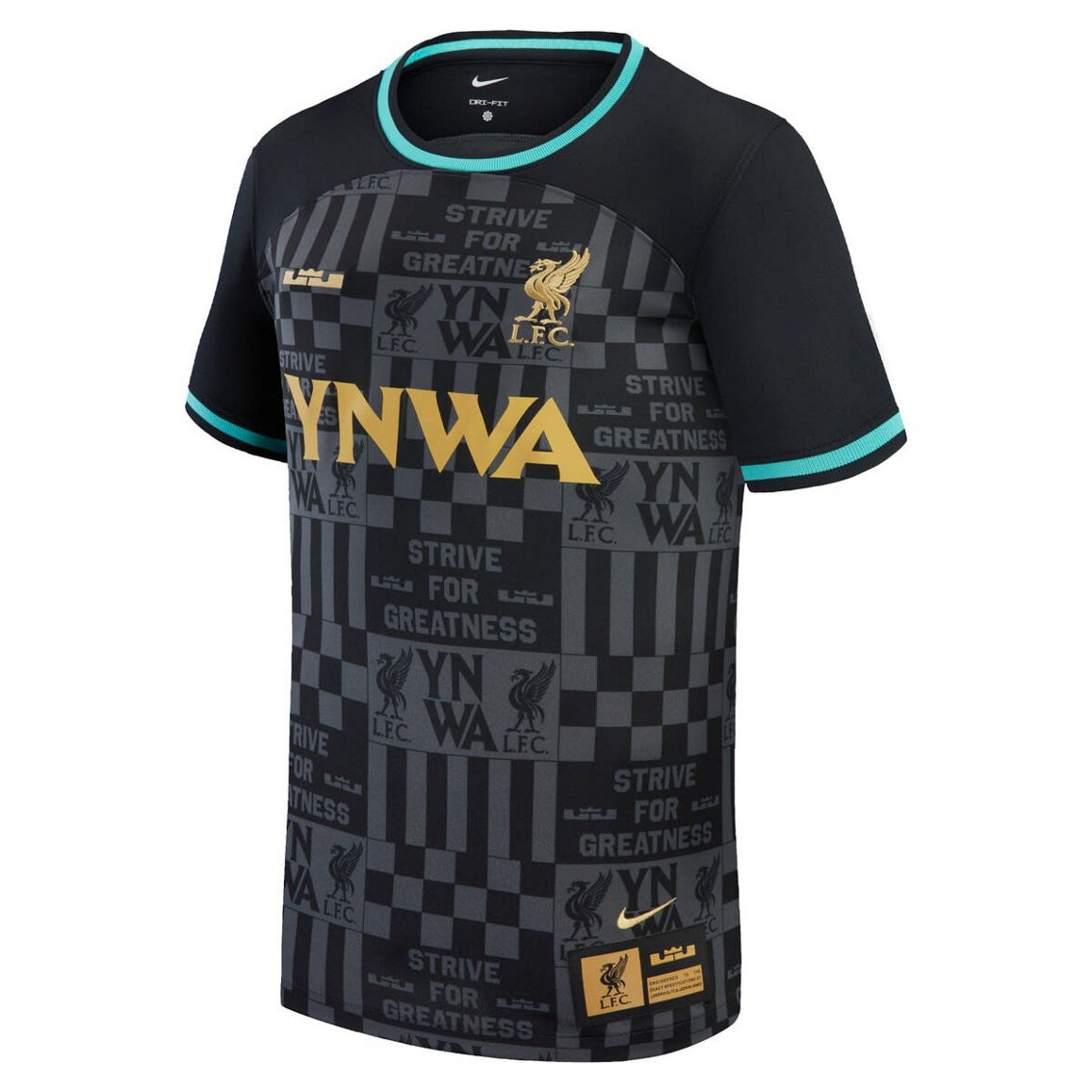 Nike Youth Black Liverpool x LeBron James Collection 2023/24 Stadium Replica Jersey - Image 3 of 4
