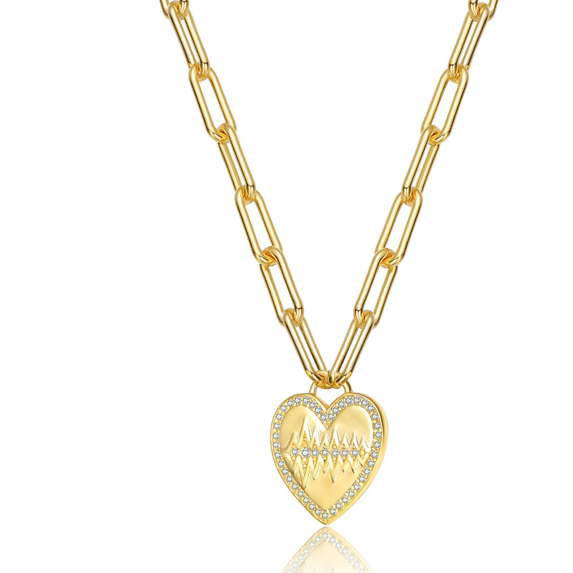 14K Gold Plated Cubic Zirconia Charm Necklace - Image 2 of 3