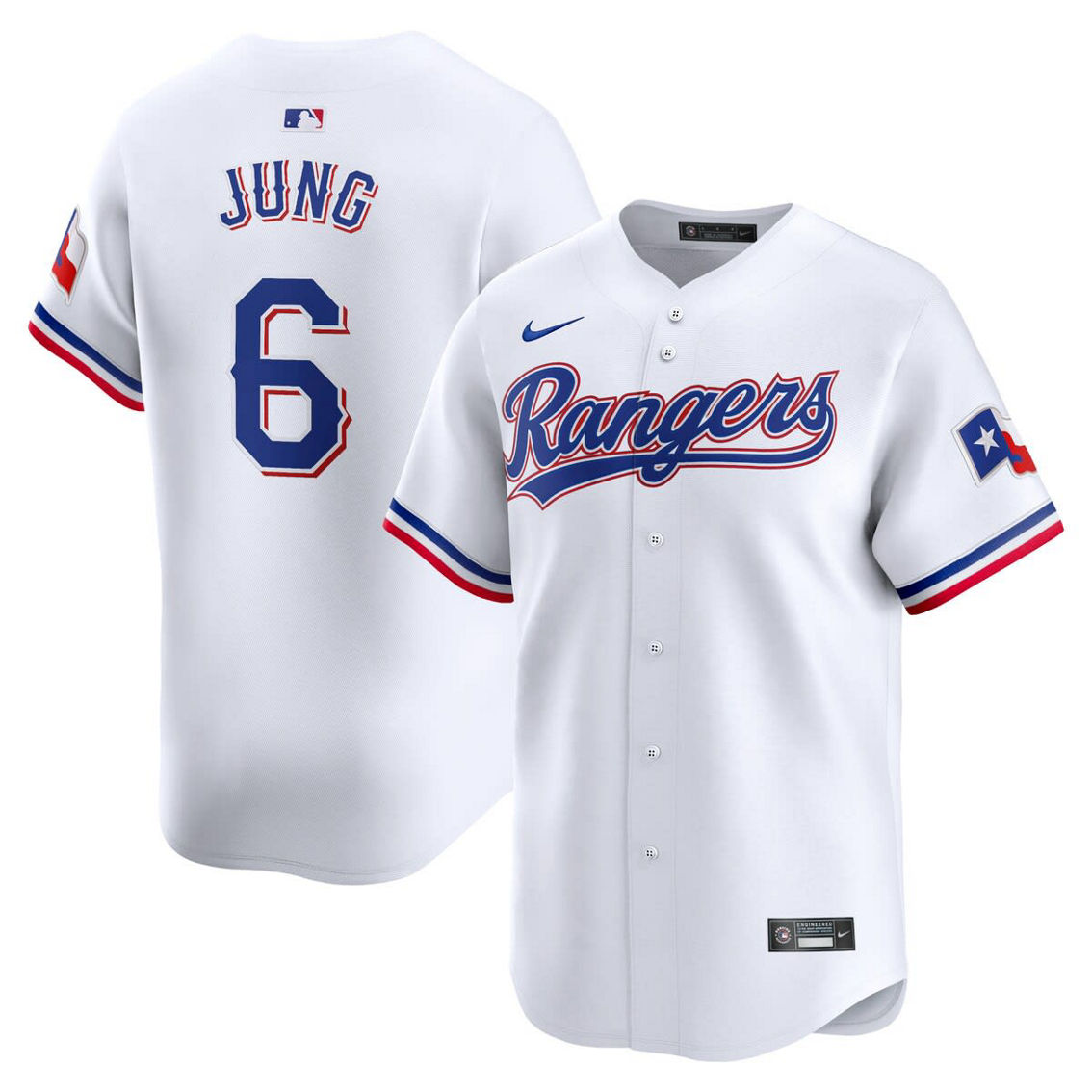 Nike Men's Josh Jung White Texas Rangers Home Limited Player Jersey - Image 2 of 4