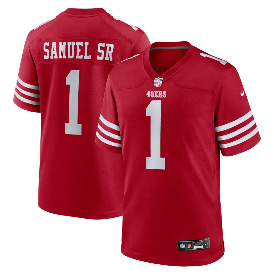Nike Men's Deebo Samuel Sr Scarlet San Francisco 49ers Game Player Jersey - Image 2 of 4