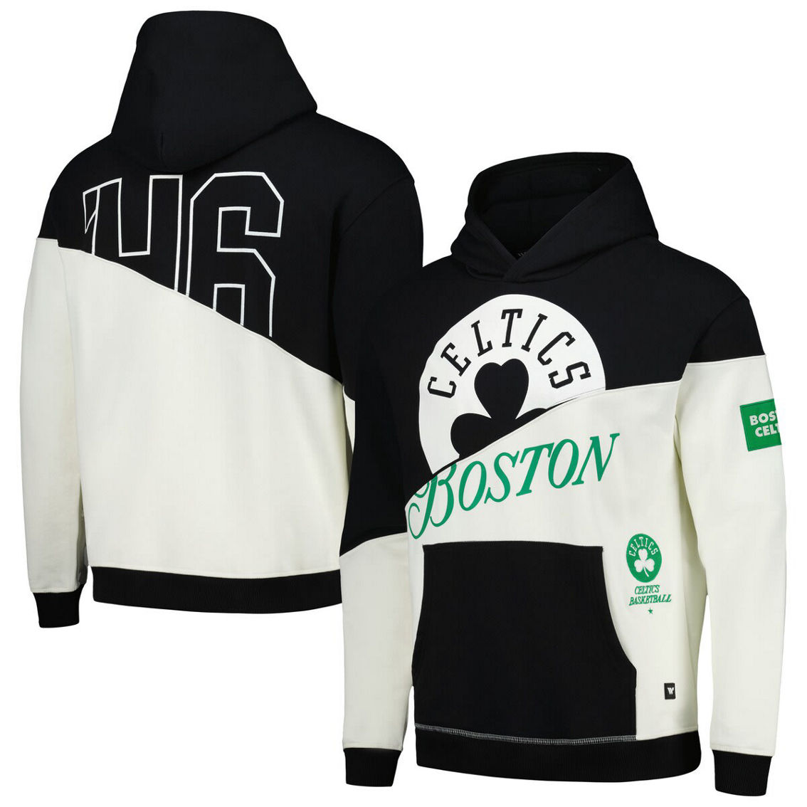 The Wild Collective Unisex Black Boston Celtics Split Pullover Hoodie - Image 2 of 4