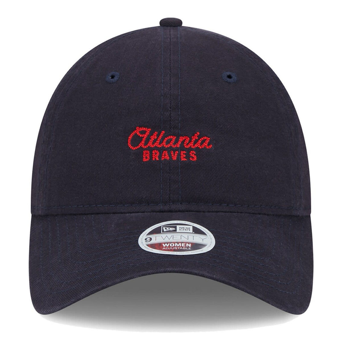 New Era Women's Navy Atlanta Braves Script 9TWENTY Adjustable Hat - Image 3 of 4