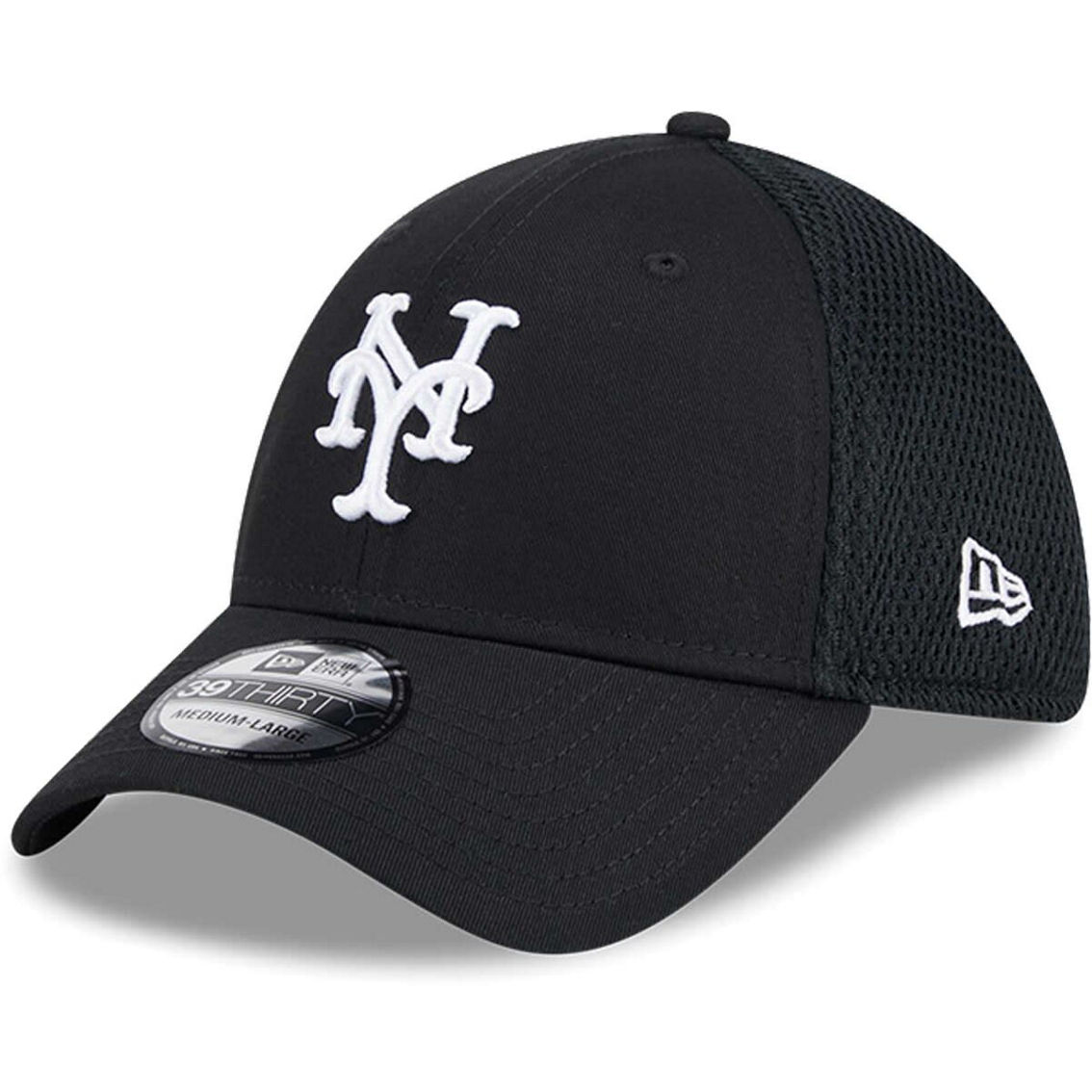 New Era Men's New York Mets Evergreen Black & White Neo 39THIRTY Flex Hat - Image 2 of 4