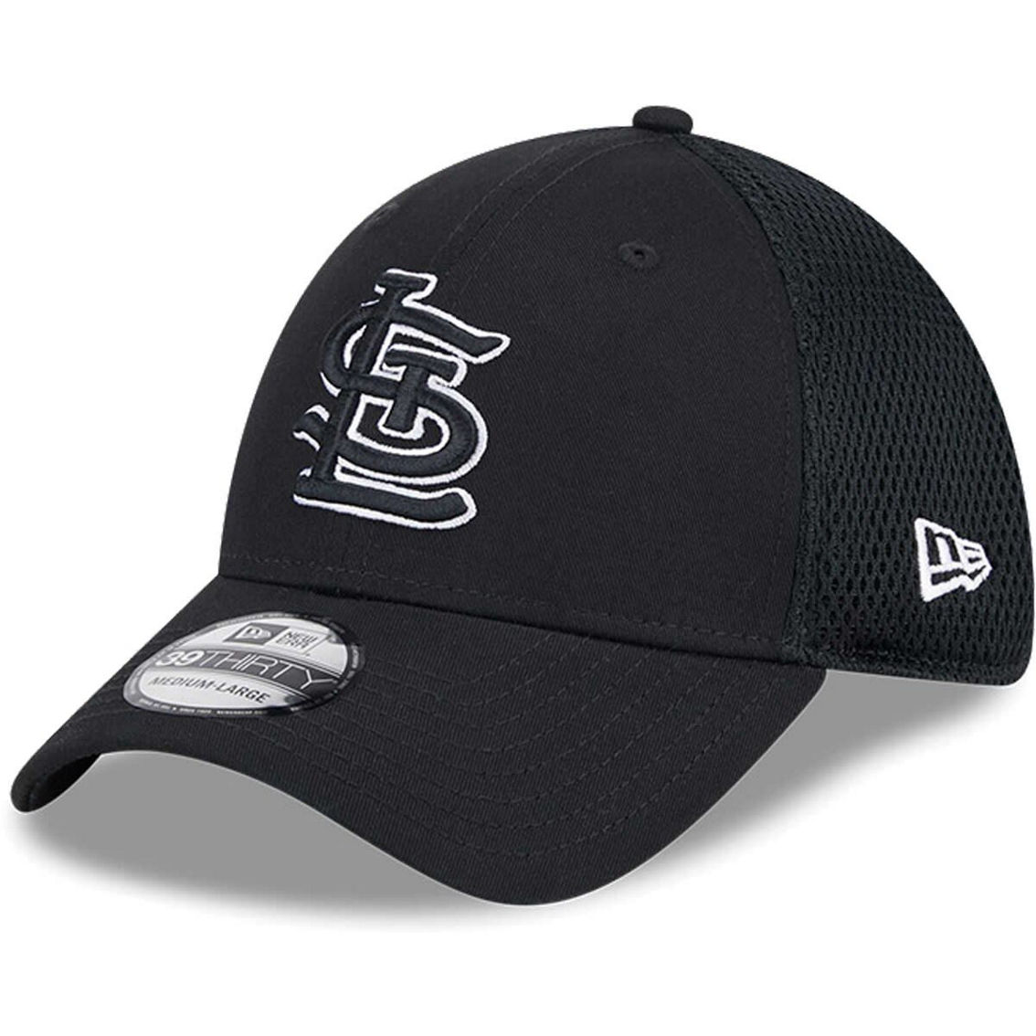 New Era Men's St. Louis Cardinals Evergreen Black & White Neo 39THIRTY Flex Hat - Image 2 of 4