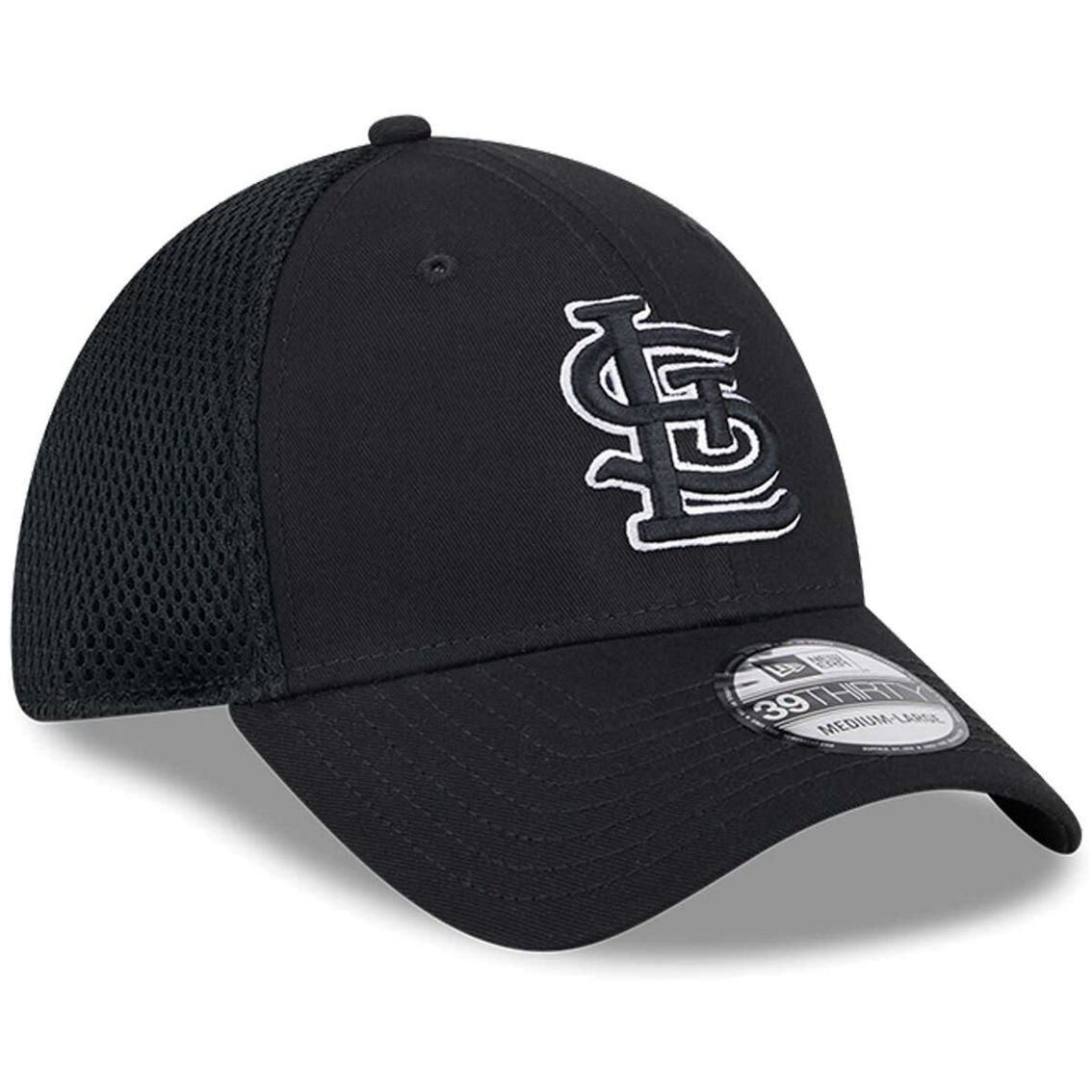 New Era Men's St. Louis Cardinals Evergreen Black & White Neo 39THIRTY Flex Hat - Image 4 of 4