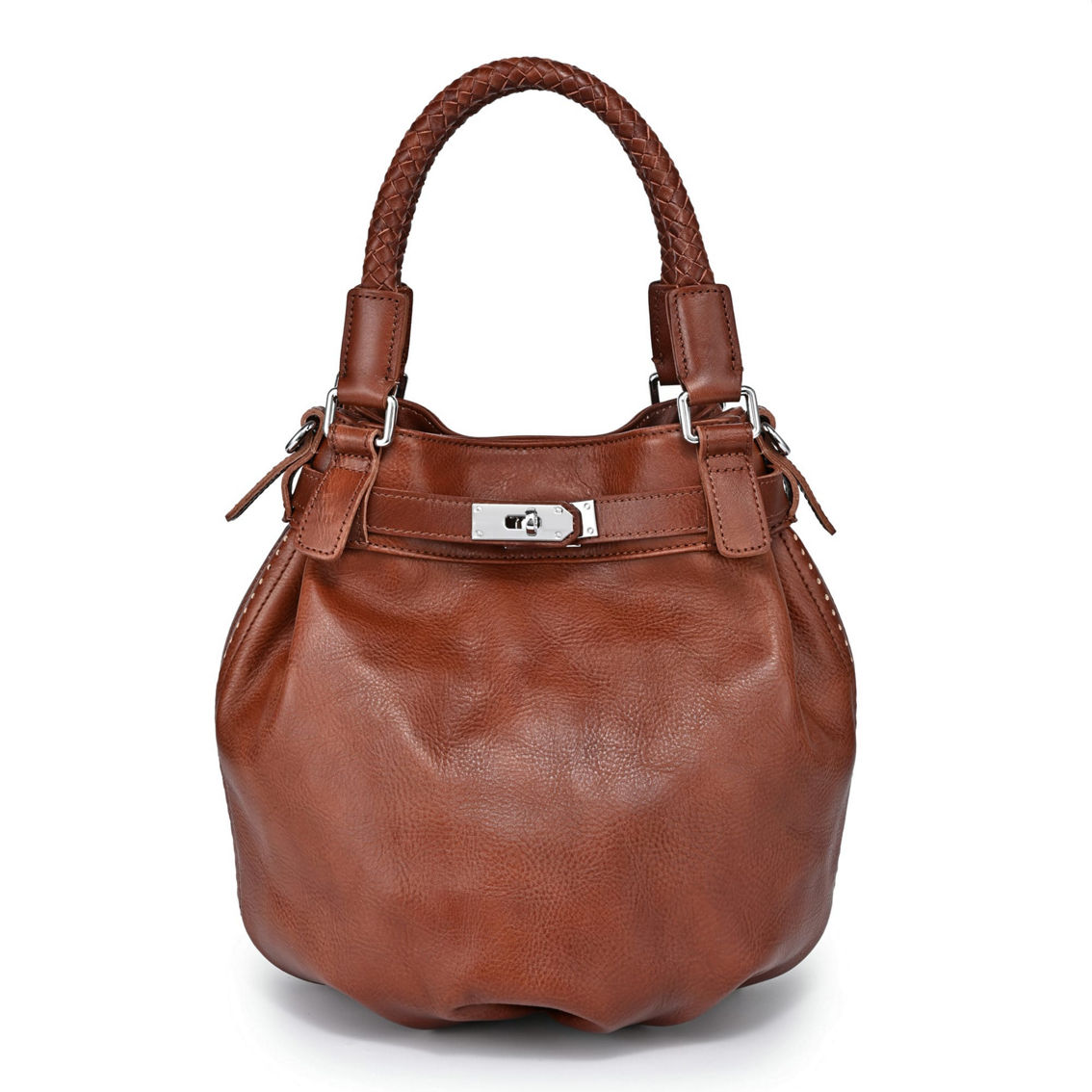 Old Trend Pumpkin Leather Bucket Bag - Image 4 of 5