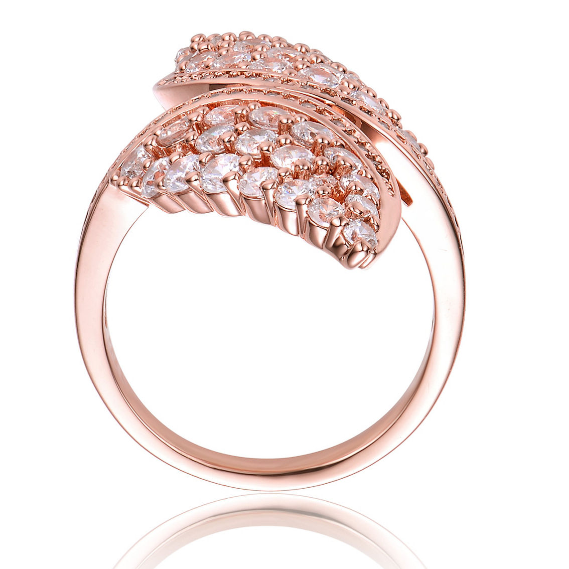 Rose Gold Plated Clear Cubic Zirconia Cluster Ring - Image 2 of 3