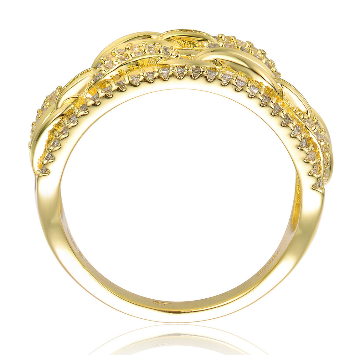 Gold Plated Clear Cubic Zirconia Coctail Ring - Image 2 of 3