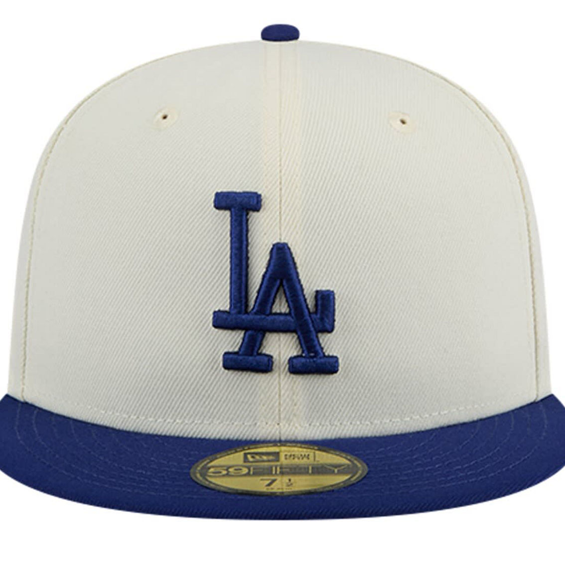 New Era Men's Cream Los Angeles Dodgers Evergreen Chrome 59FIFTY Fitted Hat - Image 3 of 4