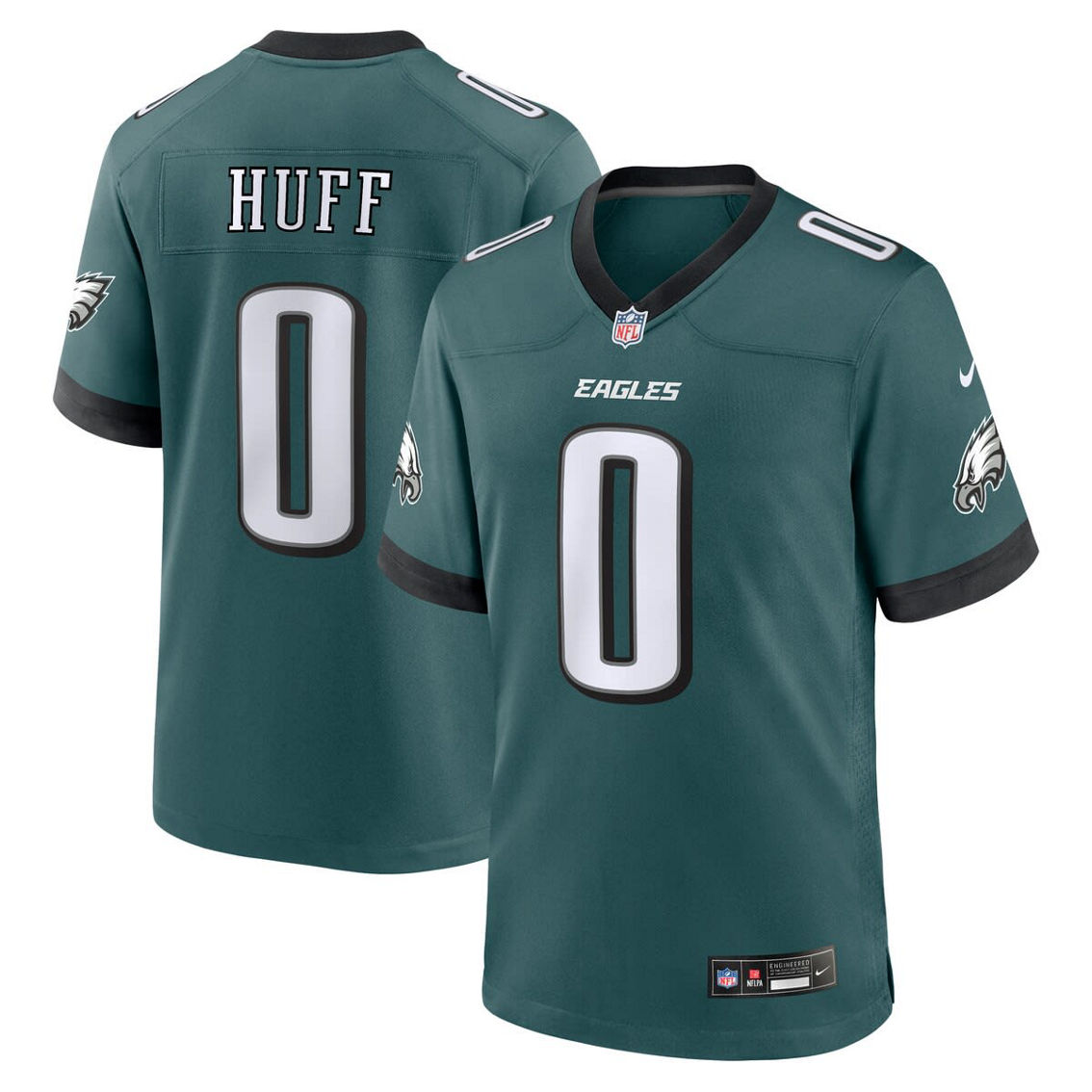 Nike Men's Bryce Huff Midnight Green Philadelphia Eagles Game Player Jersey - Image 2 of 4