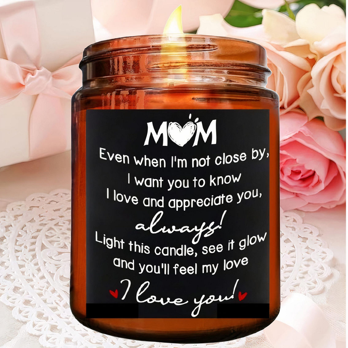 Lovery Mothers Day Lavender Scented Soy Wax Candle , MOM...Always! I Love You! - Image 4 of 5