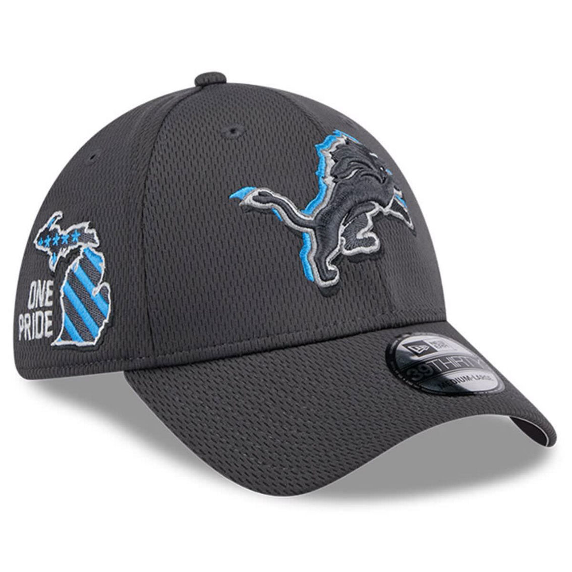 New Era Men's Graphite Detroit Lions 2024 NFL Draft 39THIRTY Flex Hat - Image 2 of 4