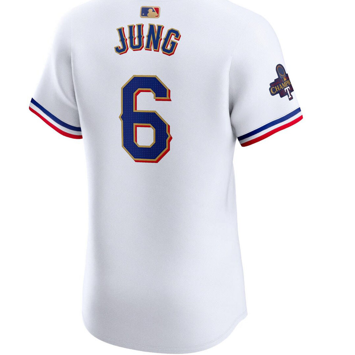 Nike Men's Josh Jung White Texas Rangers 2024 Gold Collection Elite Player Jersey - Image 4 of 4