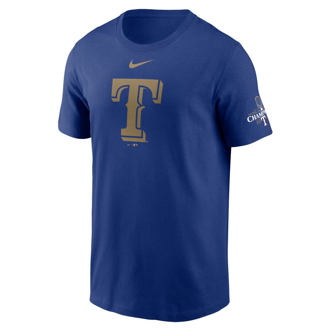 Nike Men's Royal Texas Rangers 2024 Gold Collection Logo T-Shirt - Image 3 of 4