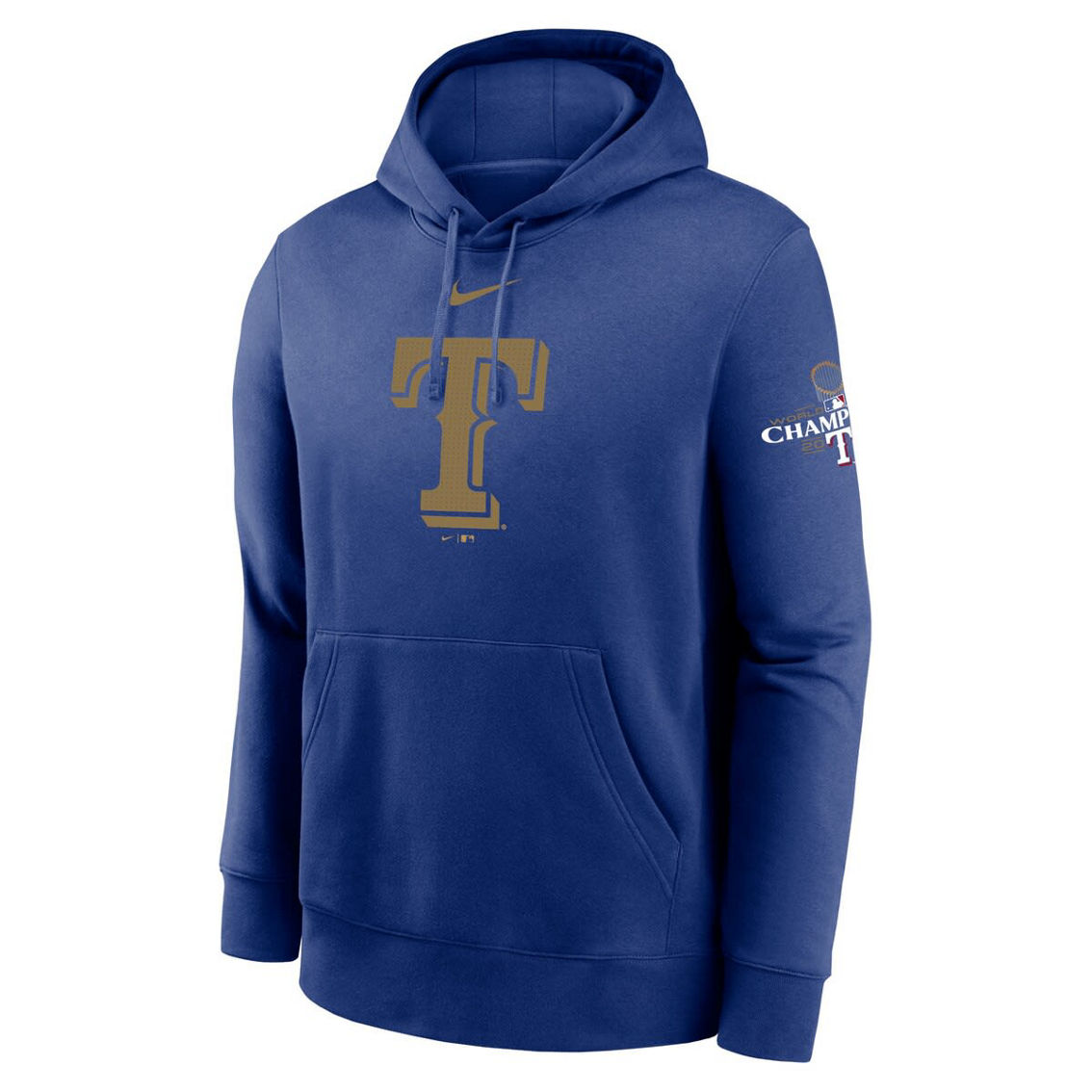 Nike Men's Royal Texas Rangers 2024 Gold Collection Club Fleece Pullover Hoodie - Image 3 of 4