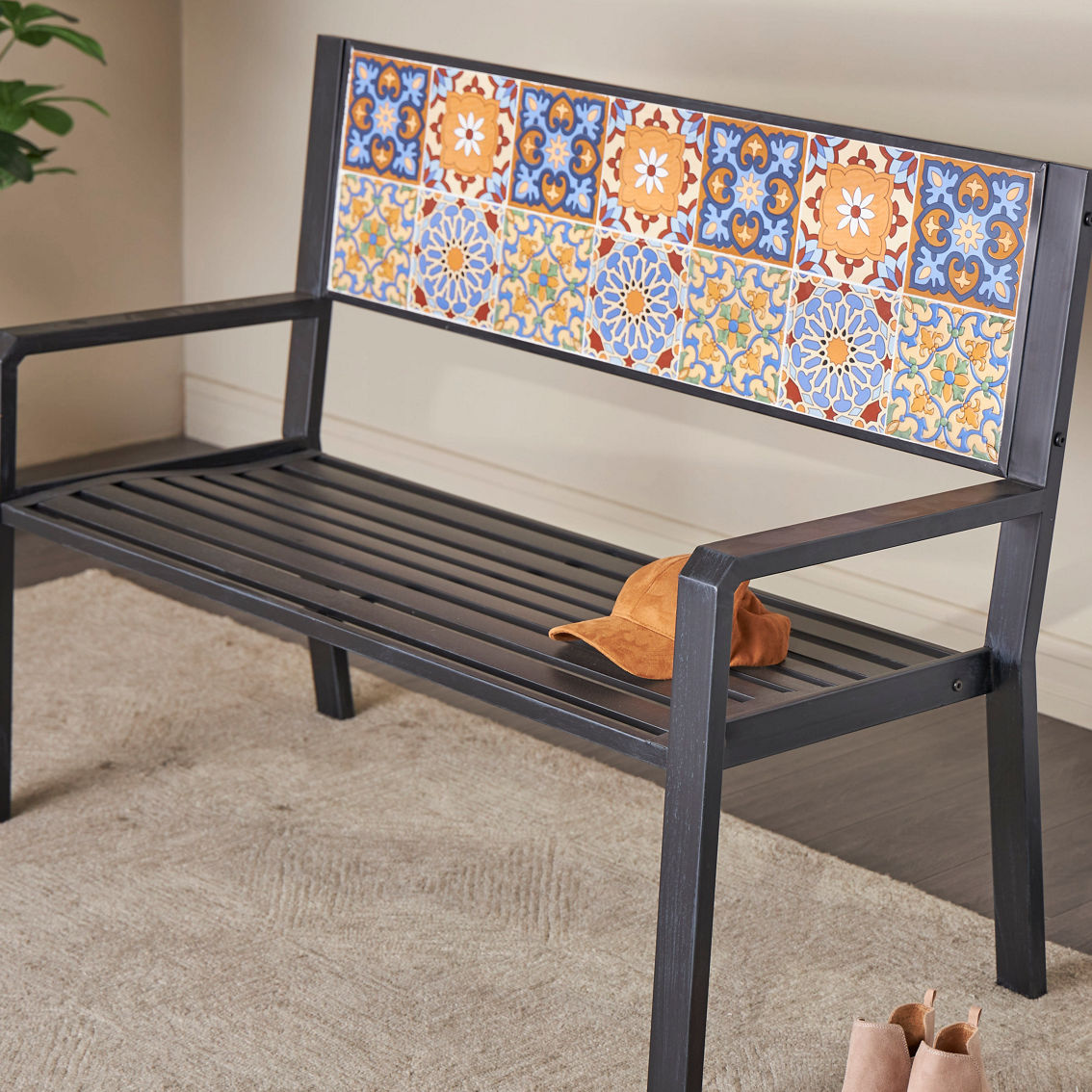 Morgan Hill Home Traditional White Metal Outdoor Bench - Image 2 of 5