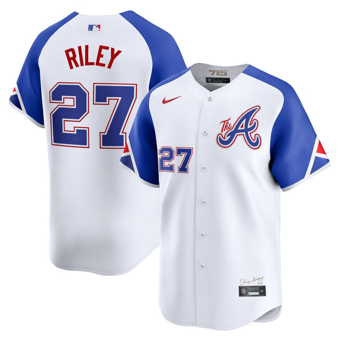 Nike Men's Austin Riley White Atlanta Braves City Connect Limited Player Jersey - Image 2 of 4