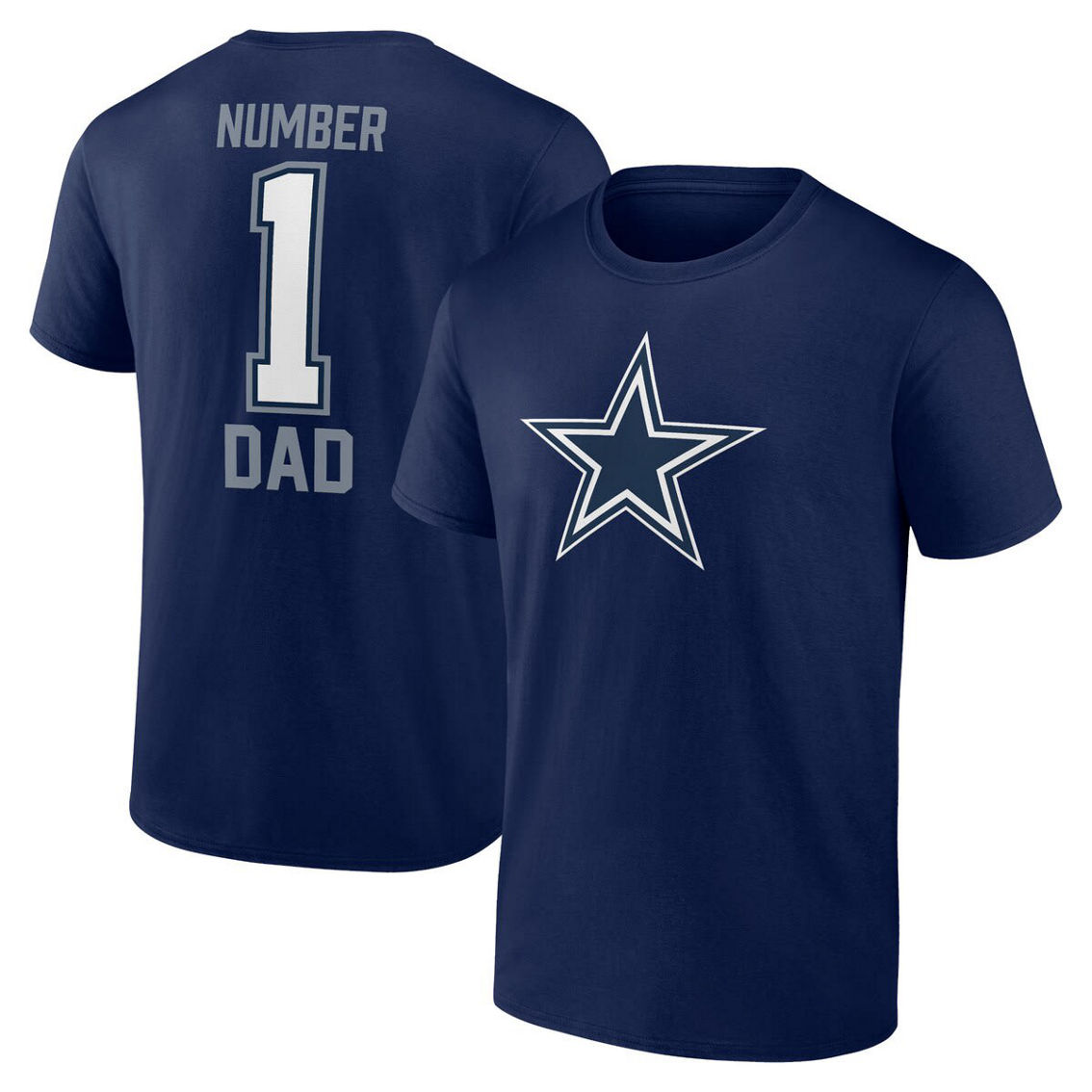 Fanatics Men's Fanatics Navy Dallas Cowboys Father's Day #1 Dad T-Shirt - Image 2 of 4