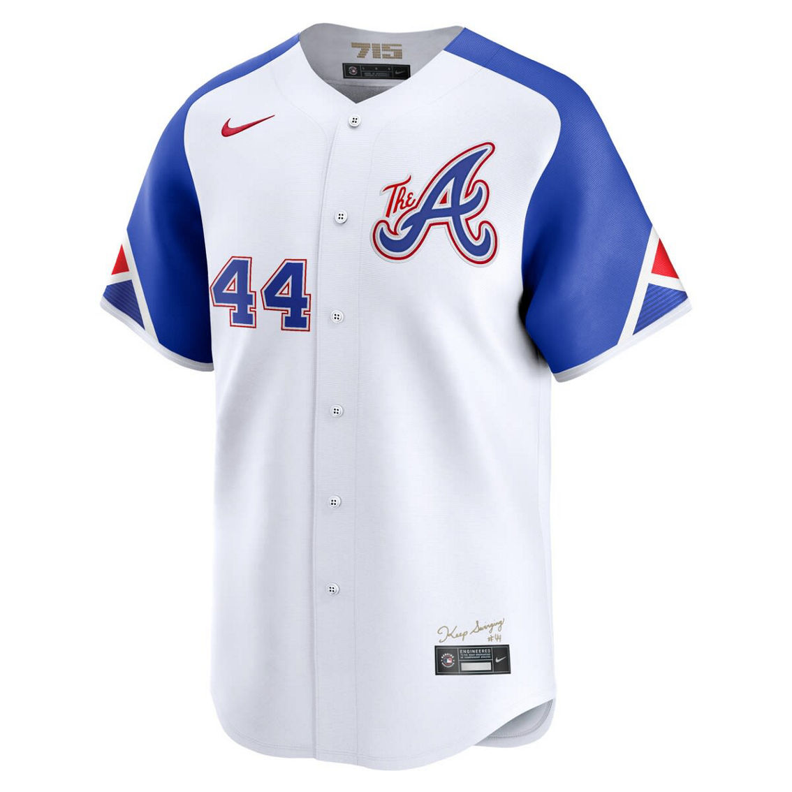 Nike Men's Hank Aaron White Atlanta Braves City Connect Retired Player Jersey - Image 3 of 4