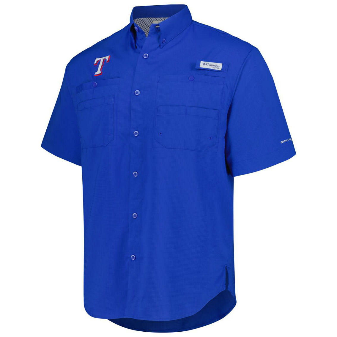Columbia Men's Royal Texas Rangers Tamiami Omni-Shade Button-Down Shirt - Image 3 of 4