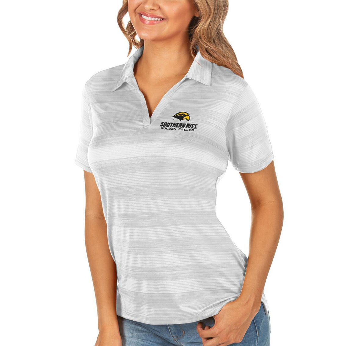 Antigua Women's White Southern Miss Golden Eagles Compass Polo - Image 2 of 2