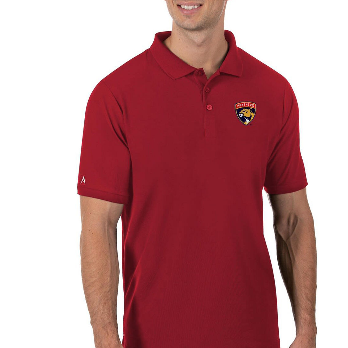 Antigua Men's Red Florida Panthers Legacy Pique Polo - Image 2 of 2