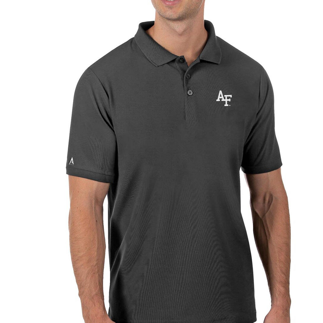 Antigua Men's Anthracite Air Force Falcons Legacy Pique Polo - Image 2 of 2