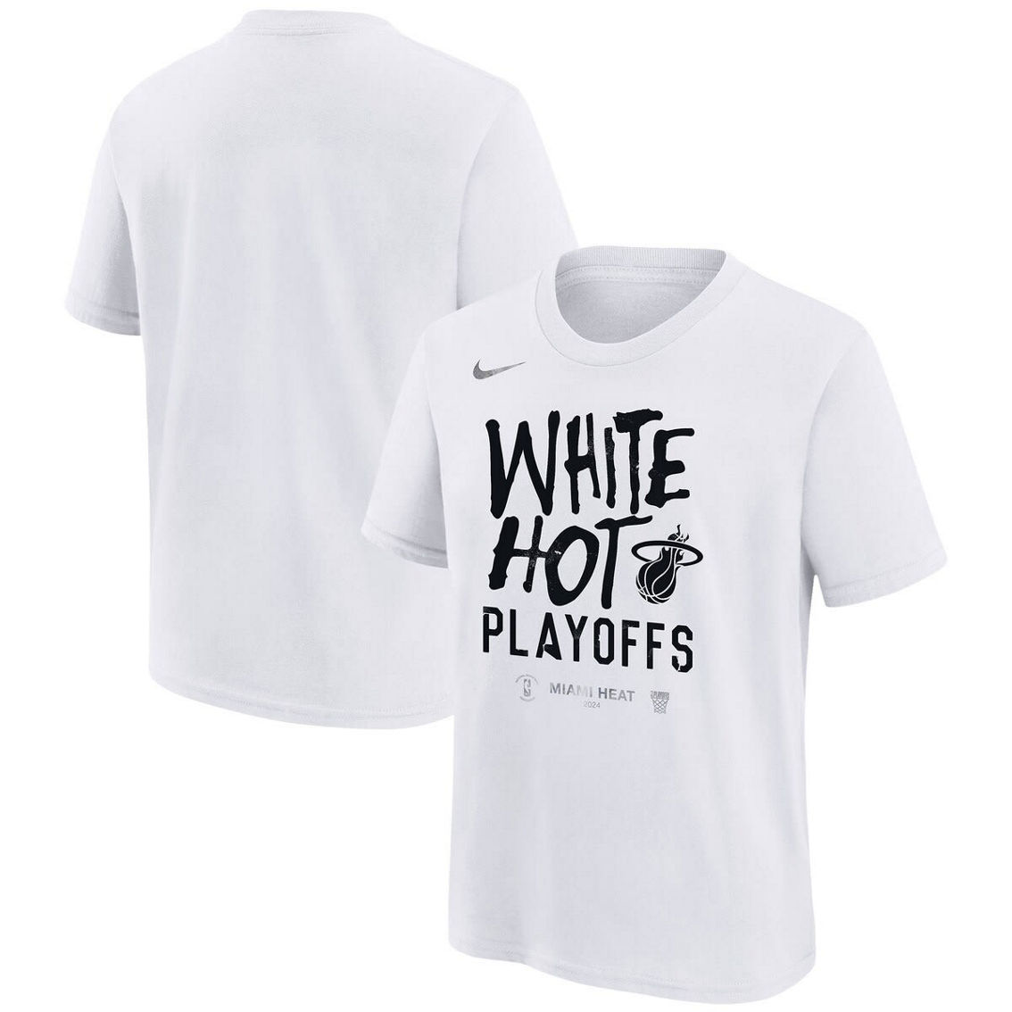 Nike Unisex White Miami Heat 2024 NBA Playoffs Mantra T-Shirt - Image 2 of 4