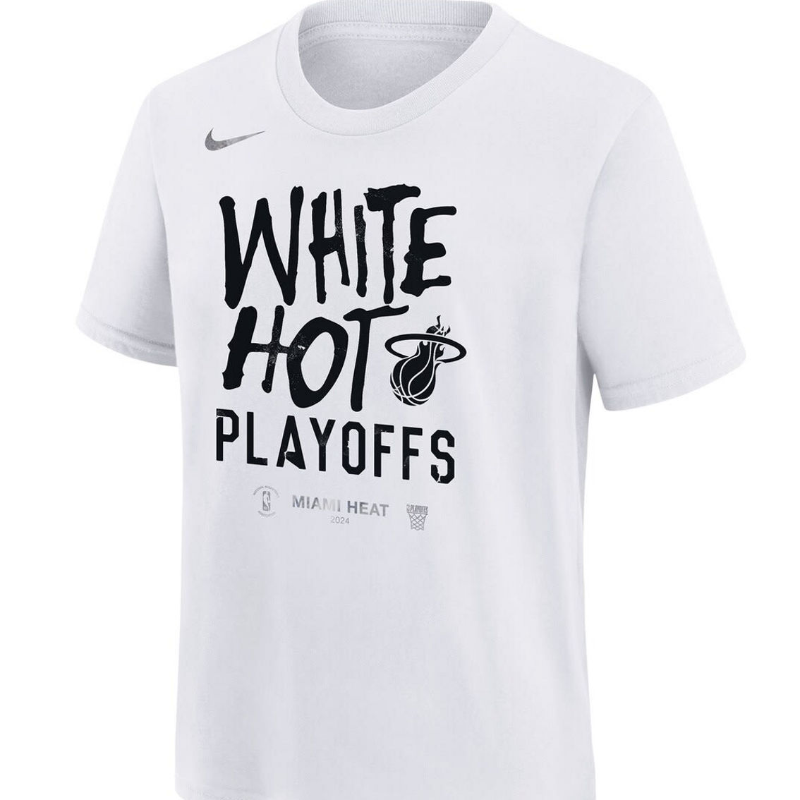 Nike Unisex White Miami Heat 2024 NBA Playoffs Mantra T-Shirt - Image 3 of 4