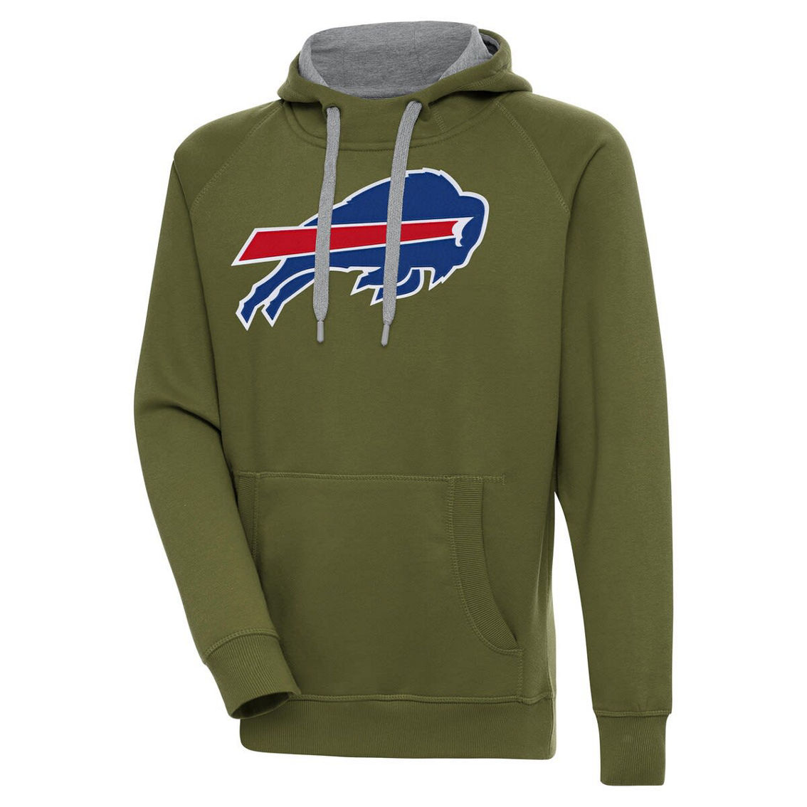 Antigua Men's Olive Buffalo Bills Primary Logo Victory Pullover Hoodie - Image 2 of 2