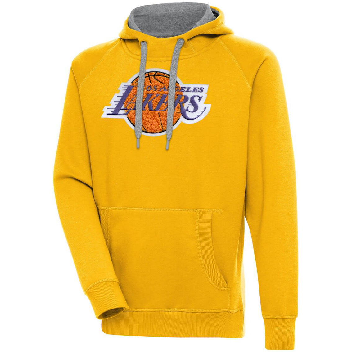 Antigua Men's Gold Los Angeles Lakers Victory Pullover Hoodie - Image 2 of 2