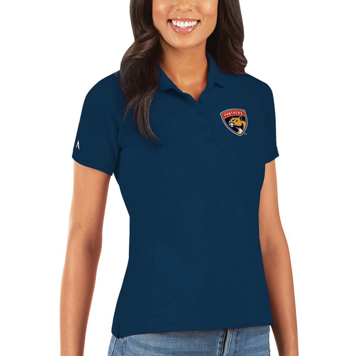 Antigua Women's Navy Florida Panthers Legacy Pique Polo - Image 2 of 2