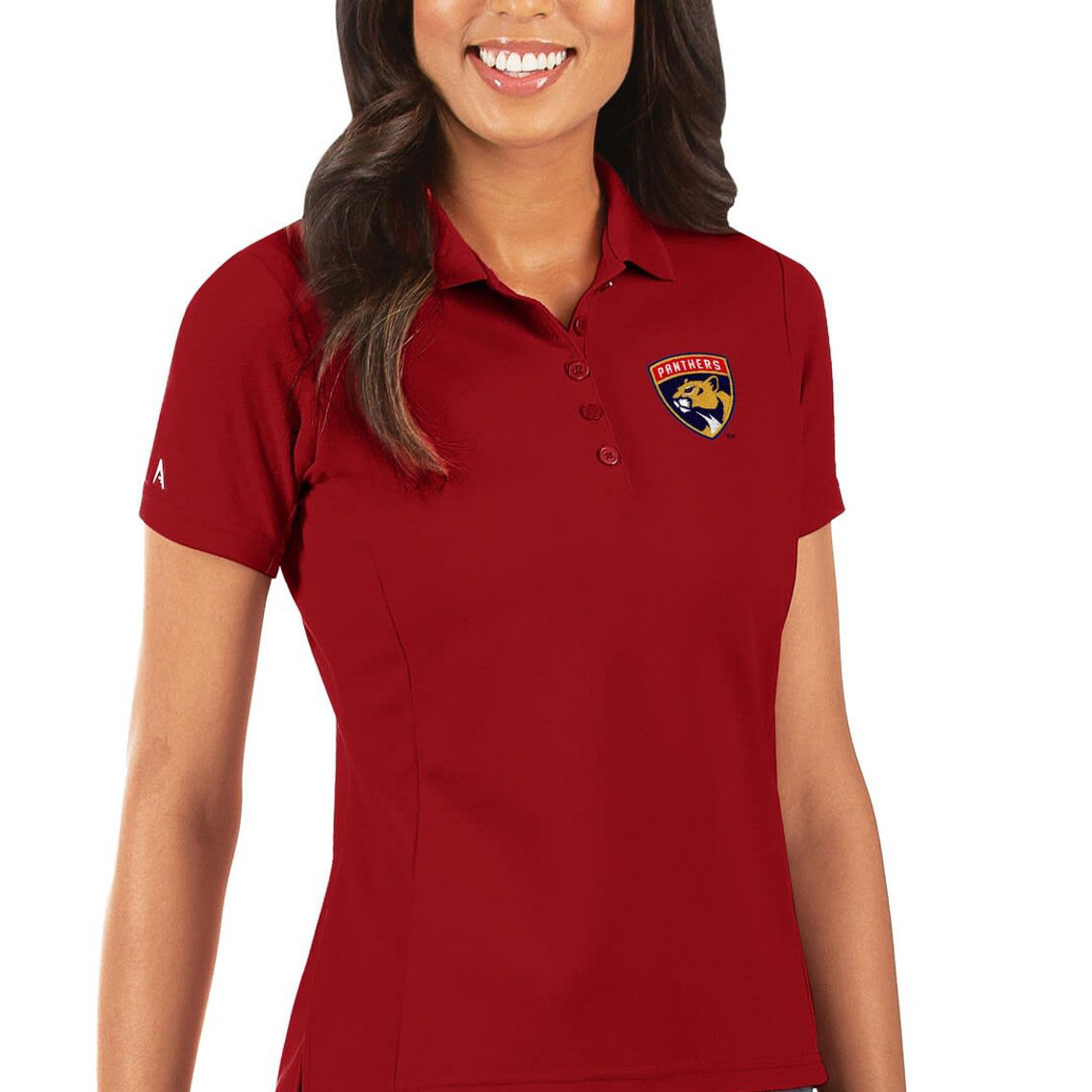 Antigua Women's Red Florida Panthers Legacy Pique Polo - Image 2 of 2