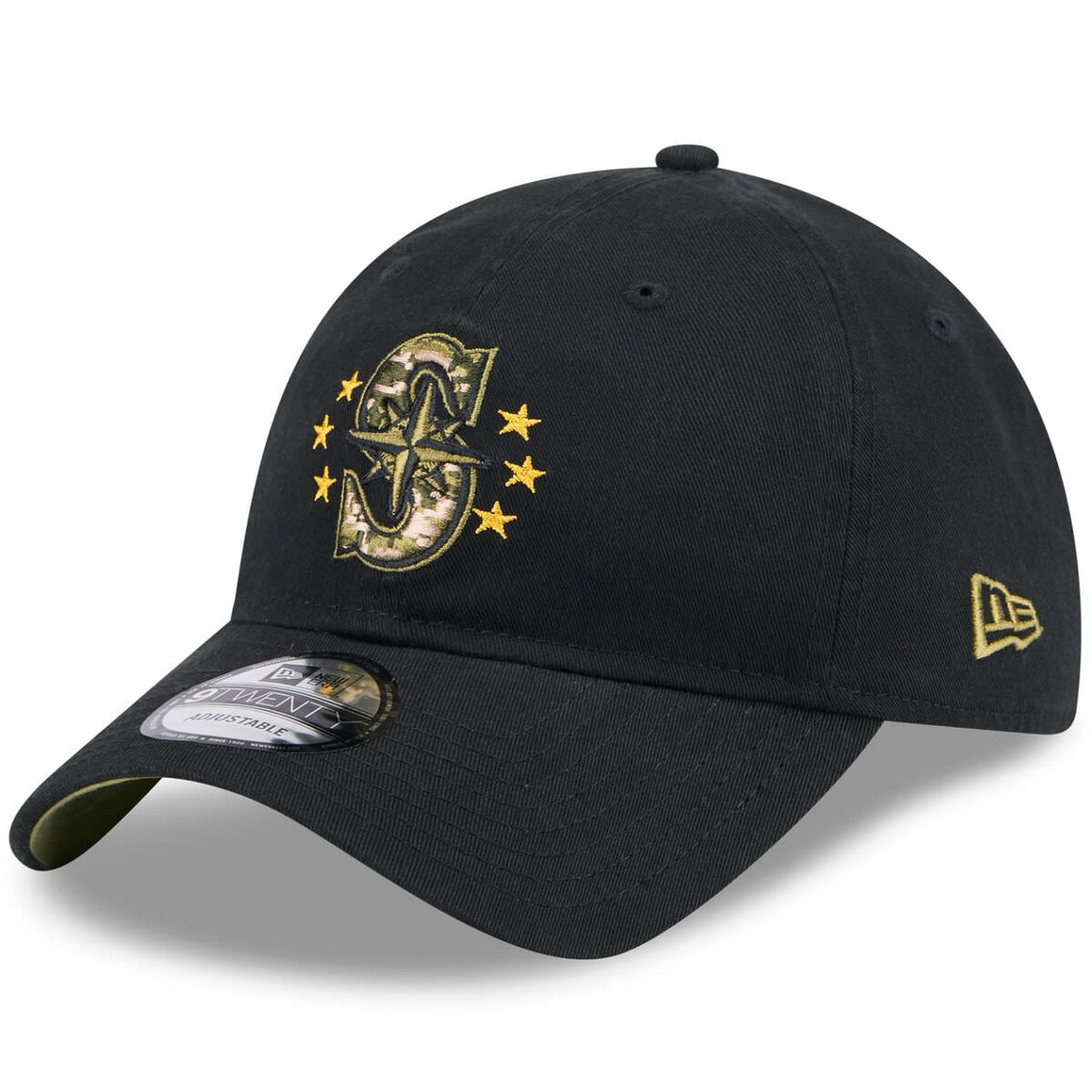 New Era Black Seattle Mariners 2024 Armed Forces Day 9TWENTY Adjustable Hat - Image 3 of 4