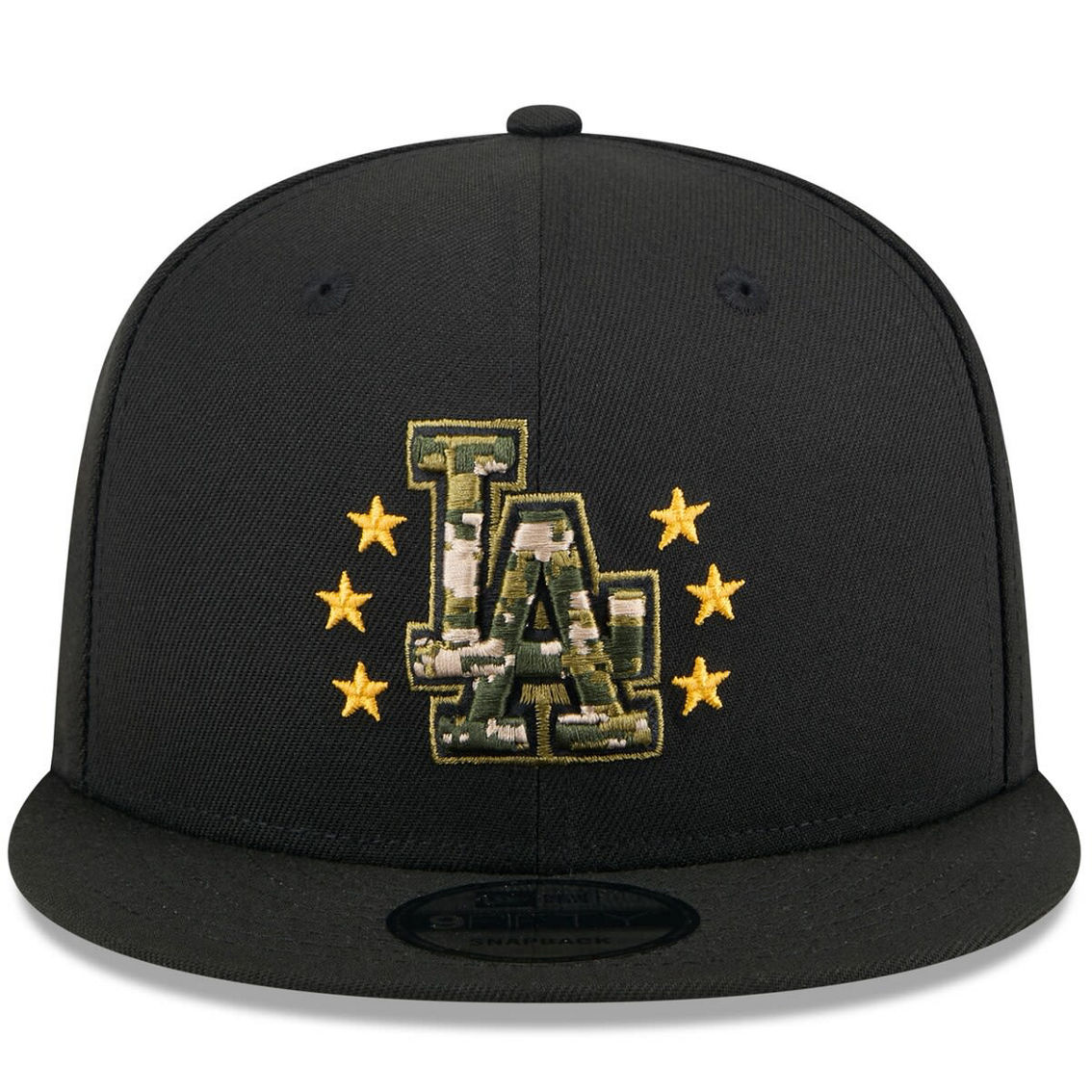 New Era Men's Black Los Angeles Dodgers 2024 Armed Forces Day 9FIFTY Snapback Hat - Image 3 of 4