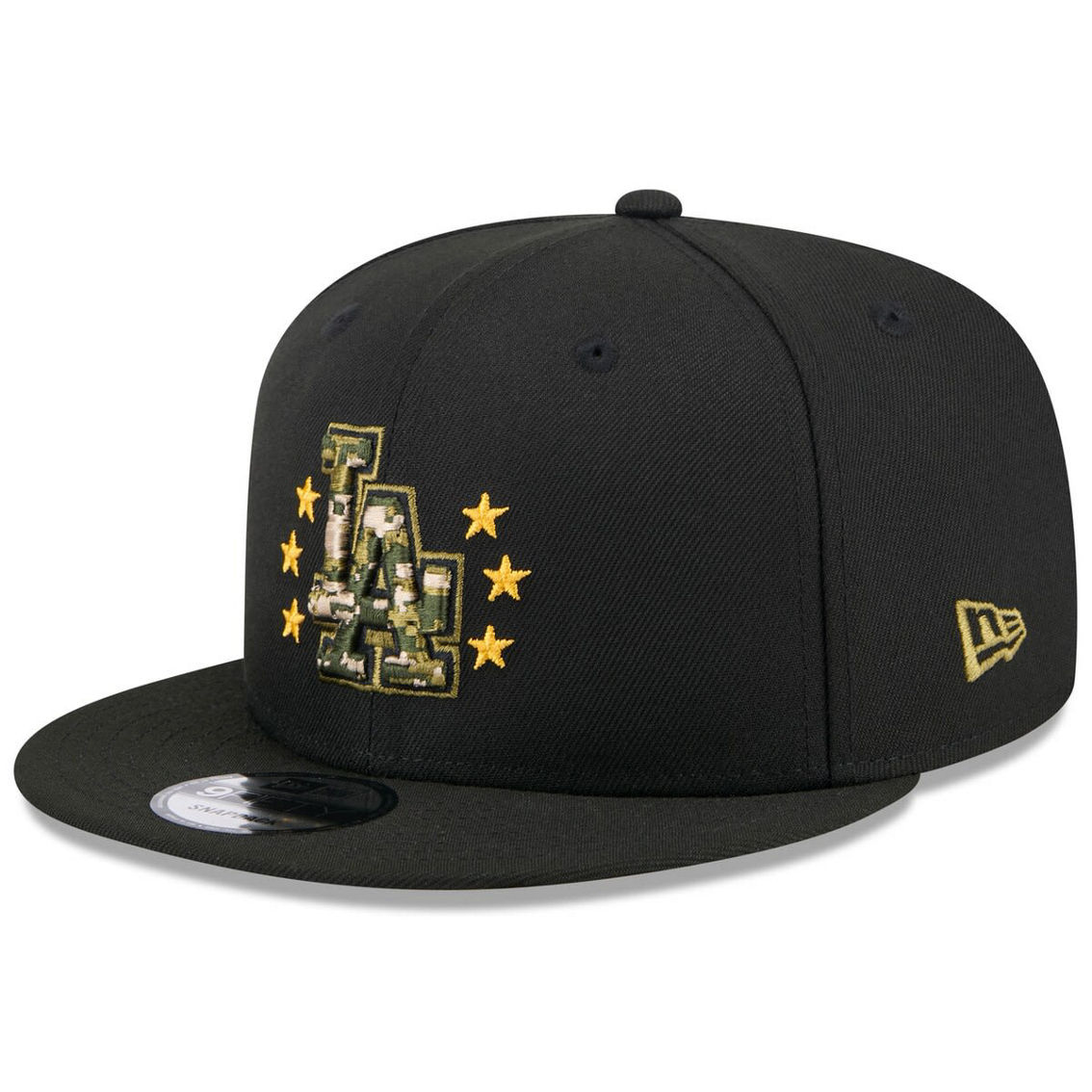 New Era Men's Black Los Angeles Dodgers 2024 Armed Forces Day 9FIFTY Snapback Hat - Image 4 of 4