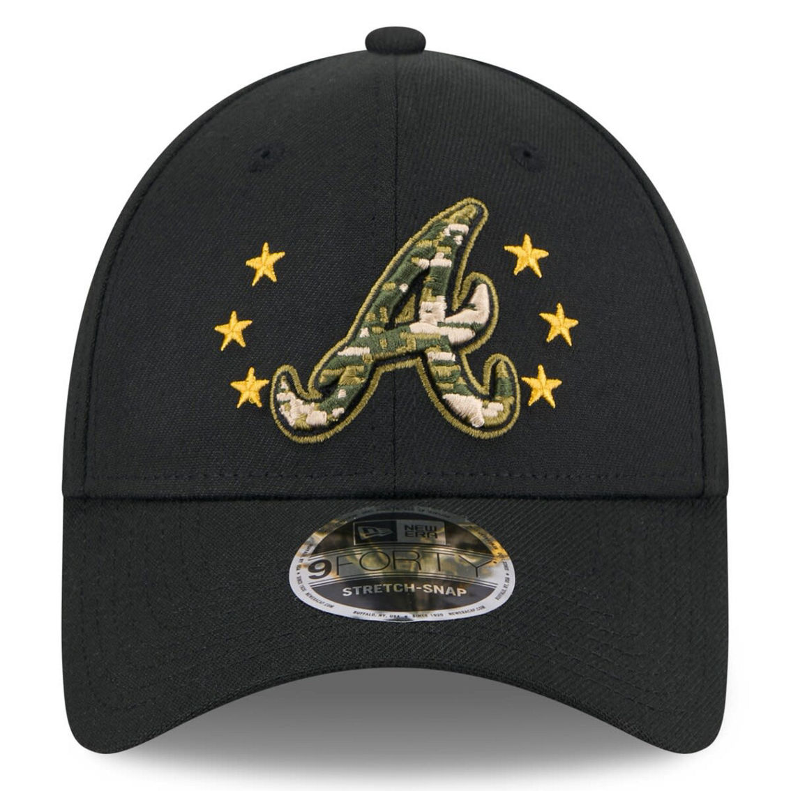 New Era Men's Black Atlanta Braves 2024 Armed Forces Day 9FORTY Adjustable Hat - Image 3 of 4