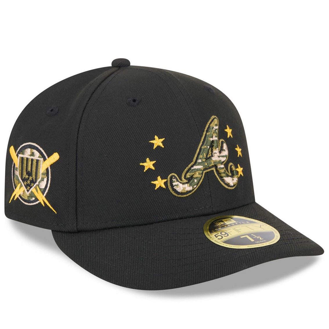 New Era Black Atlanta Braves 2024 Armed Forces Day Low Profile 59FIFTY Hat - Image 2 of 4