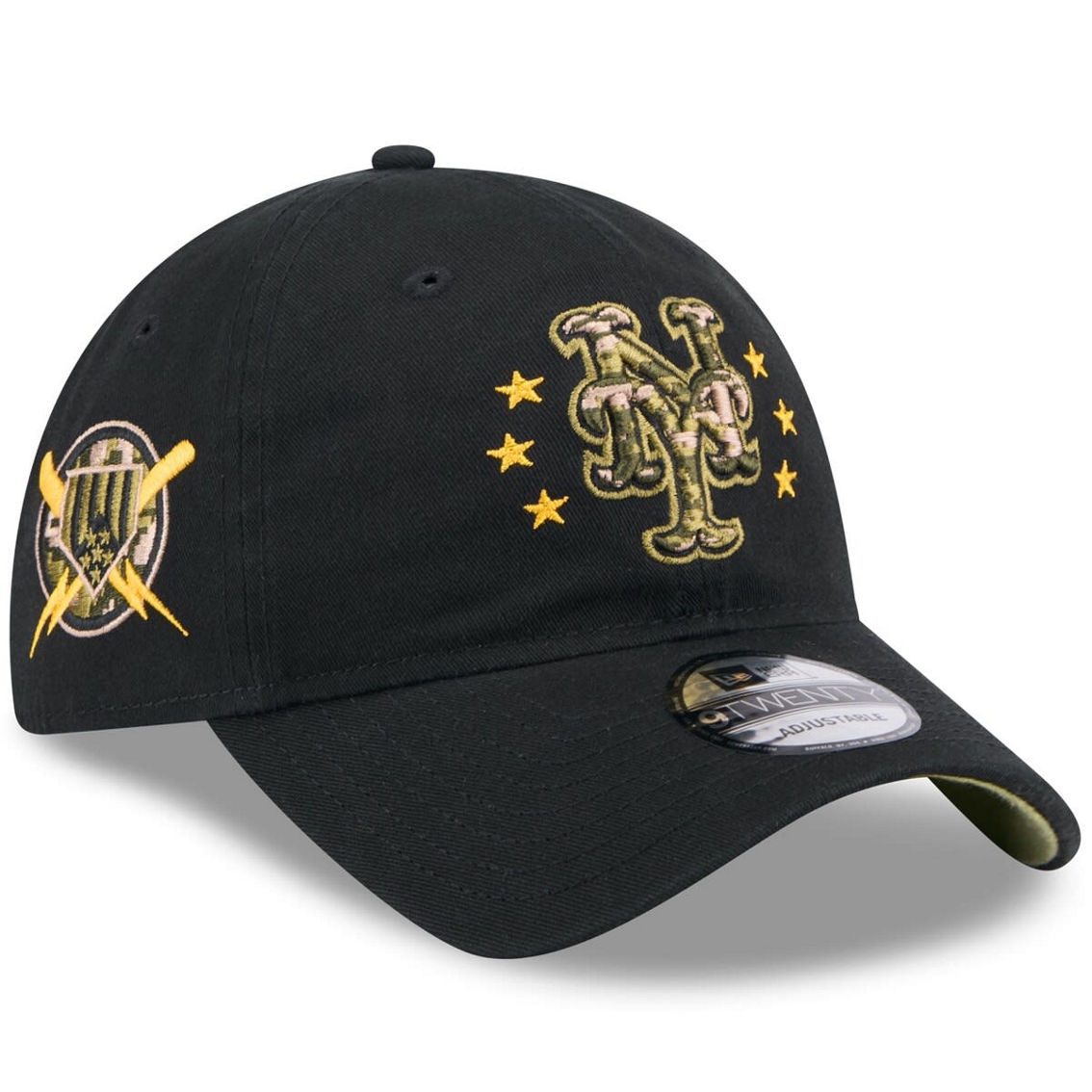 New Era Black New York Mets 2024 Armed Forces Day 9TWENTY Adjustable Hat - Image 2 of 4