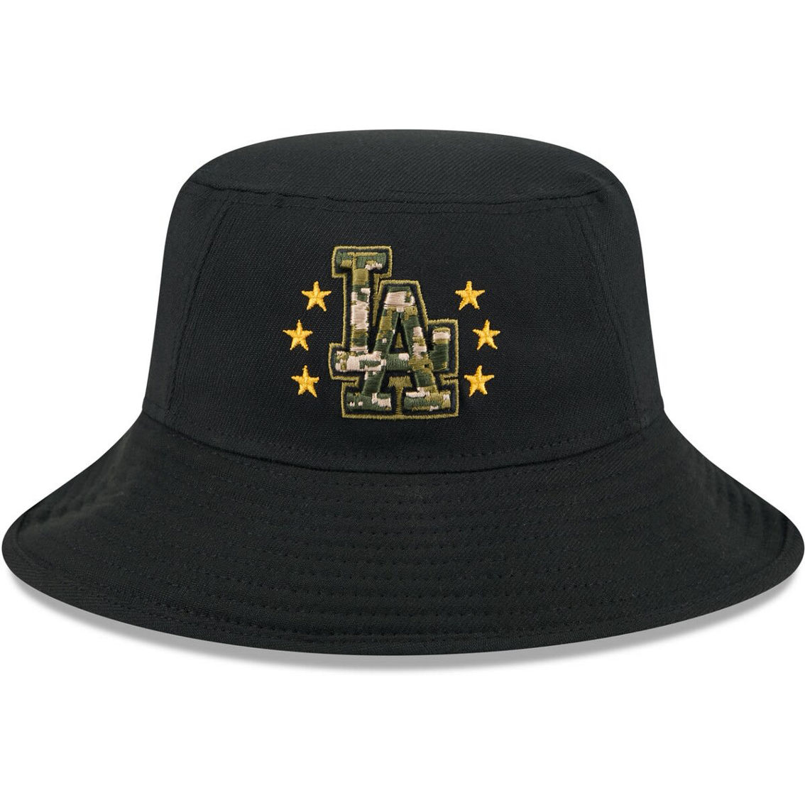 New Era Men's Black Los Angeles Dodgers 2024 Armed Forces Day Bucket Hat - Image 2 of 4