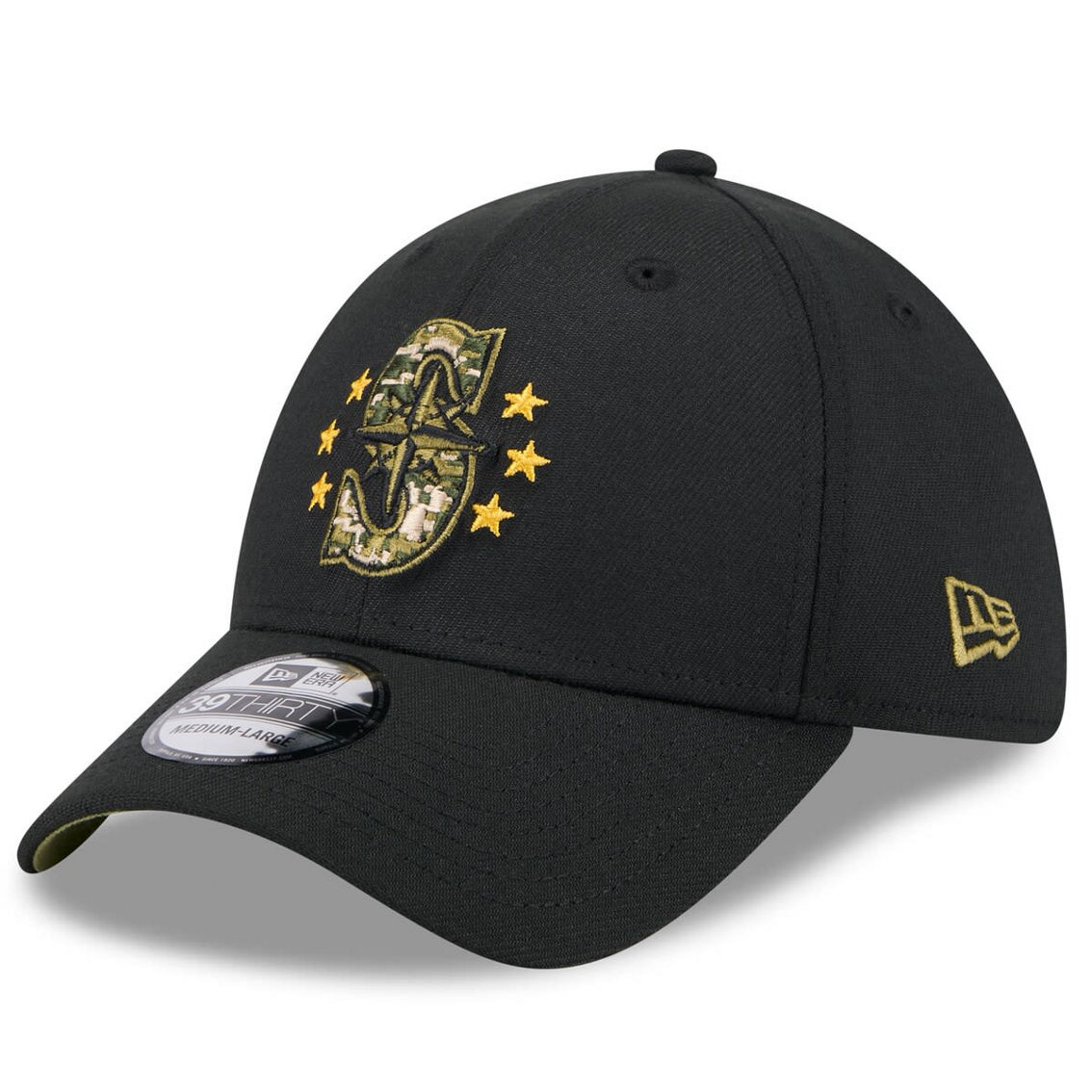 New Era Black Seattle Mariners 2024 Armed Forces Day 39THIRTY Flex Hat - Image 4 of 4