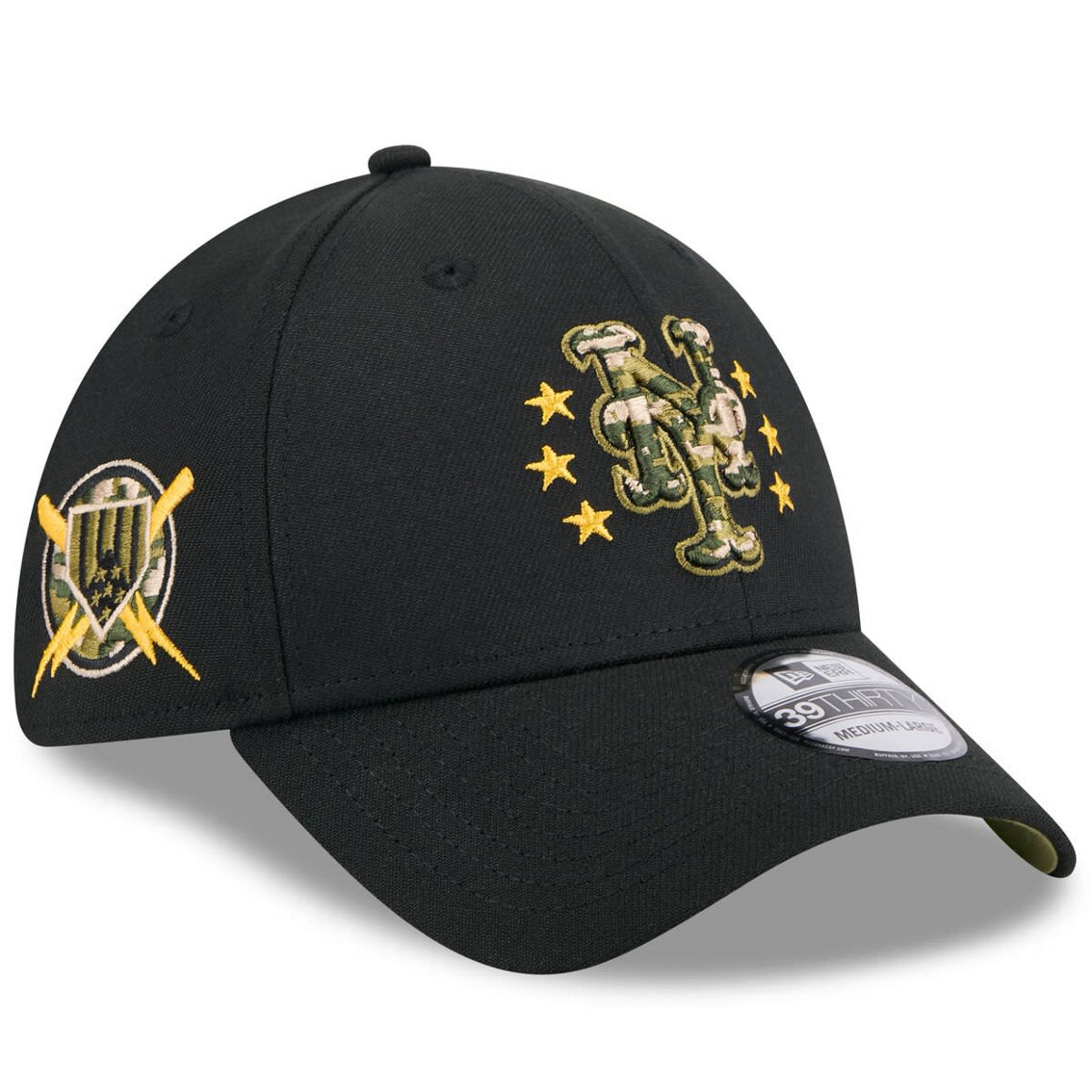 New Era Black New York Mets 2024 Armed Forces Day 39THIRTY Flex Hat - Image 2 of 4