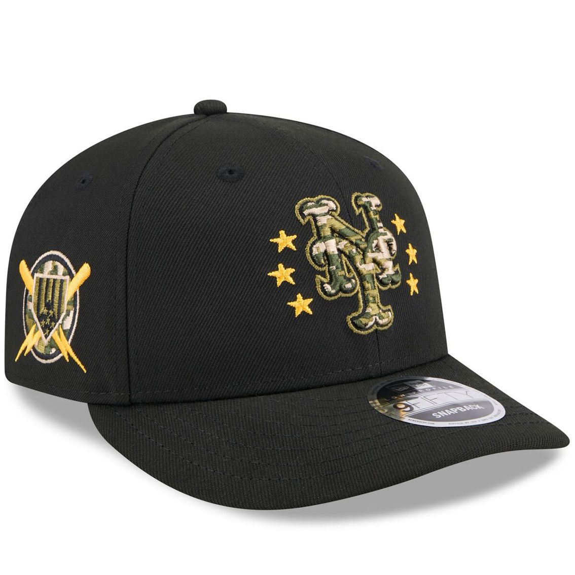 New Era Men's Black New York Mets 2024 Armed Forces Day Low 9FIFTY Snapback Hat - Image 2 of 4